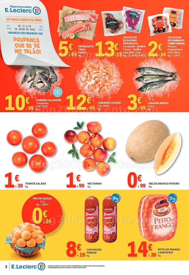 Antevisão Folheto E-LECLERC Promoções Fim de Semana - 17 a 19 julho